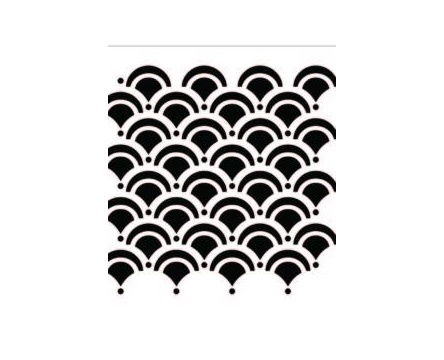 Graphic Scallop & Dot (vierkant) Stencil van Artisan Enhancements